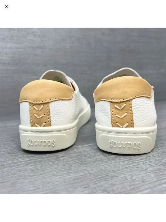NEW Soludos The Ibiza Classic Sneaker White Tan Leather Women’s Shoe Size 7 New - Picture 7 of 11